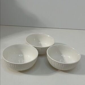Elegant White Serveware Heart Bowls Set of Three